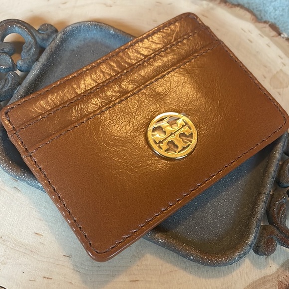 NWOT TORY BURCH COGNAC LEATHER CARD HOLDER! - Picture 2 of 4